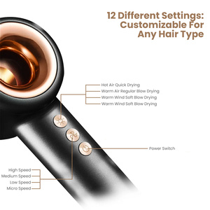 Brushless Hollow Strong Wind Negative Ions Hair Dryer Fast Drying with Magnetic Nozzles One <b>Step</b> Oem Odm Service - Product Image 4