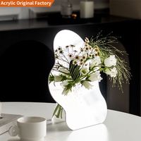 Support de présentation de vase en acrylique ondulé de qualité supérieure, personnalisé et créatif, pour arrangements floraux, décoration de la maison et de mariage