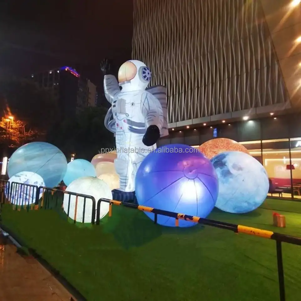 Tùy Chỉnh Khổng Lồ Ngoài Trời Inflatable Quảng Cáo Chiếu Sáng Phi Hành Gia Phi Hành Gia Người Ngoài Hành Tinh Inflatable Spaceman Cho Trang Trí