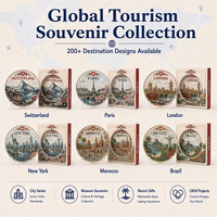 Assiette décorative en céramique souvenir de Suisse, motif train, edelweiss, paysage alpin, lac, pour assiette en céramique, personnalisation OEM ODM, vente en gros