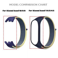 Nylon sportband voor Xiaomi Smart Band 10/9/8 voor dames en heren, zacht, verstelbaar, ademend horlogebandje, vervangende polsband