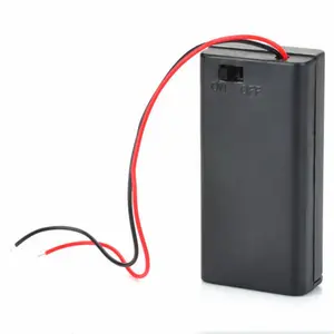 Impermeabile di plastica delle cellule di batteria 3V doppia doppia 2 AA holder box caso vano con interruttore on/off e copertura