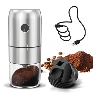 Stainless Steel Usb Rechargeable Electric Mini Portable Conical Burr Coffee Grinder Machine