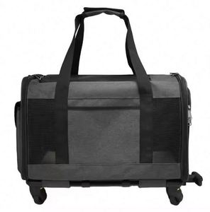 Free Sample Dog <b>Cat</b> <b>Carrier</b> <b>with</b> <b>Wheels</b> for 2 <b>Cats</b> <b>with</b> Telescopic Handle - Product Image 3