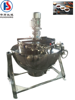 Huashang Custom 300 L Elektrische Kookketel Tomatenpuree Dubbelwandige Ketel Voedselverwerkingsmachines Dubbelwandige Ketel