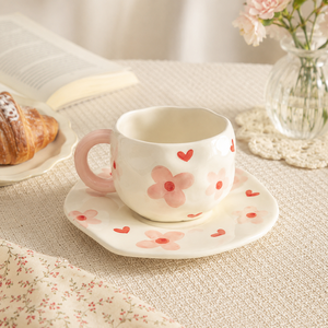Handmade Blue Cloud <b>Cup</b> Ceramic Coffee <b>Cups</b> with Irregular Saucer Afternoon Tea <b>Cup</b> <b>Set</b> 300ml Couple Mug Gift - Product Image 5