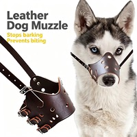 Muselière pour chien en cuir respirant, réglable, anti-aboiement, avec boucles métalliques, pour chiens de petite, moyenne et grande taille