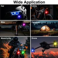 Feux stroboscopiques à LED RVB pour voiture, moto et vélo, 8 couleurs, position du flash, lumière sans fil pour avion, hélicoptère et avion.