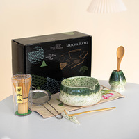 7 pièces Matcha fouet ensemble Matcha bol Kit rose thé ensemble fouet ensemble Scoop et tamis bol en céramique cadeau
