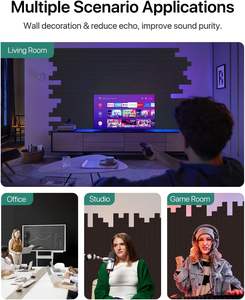 Confezione da 18 Pannelli Acustici Neri ad Alta Densità Autoadesivi a Mattoni Insonorizzanti da Parete per Home Studio Moderni per Uso Esterno e Soggiorno - Product Image 6