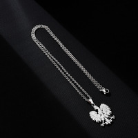 Colliers avec pendentif aigle symbole de la Pologne, emblème national polonais, collier en acier inoxydable, bijoux pour femmes et hommes (KSS498)