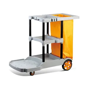 New Fast Installation Superior Cleaning Carts Cart Hotel Hospital Cleaning Trolley Plastic Laundry Cart