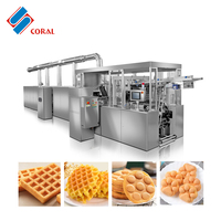 Machine automatique à gaufres et biscuits en forme de patte d'animal, ligne de production de gaufres moelleuses à double couche chauffante haute capacité