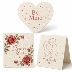 <span class=keywords><strong>Carte</strong></span> en papier semence pour la Saint-Valentin avec forme de cœur et motif de rose - Product Image 2