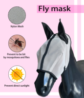 Masque pour cheval respirant de haute qualité, anti-moustiques, anti-insectes, couvre-tête de cheval, masque anti-moustiques pour le visage du cheval