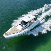 33ft Ağır Hizmet Tipi 990 Fiberglas Kademeli V Gövdeli Kabinli Şişme RIB Bot, Devlet Devriyesi Deniz Araştırması Açık Deniz Rekreasyonu için