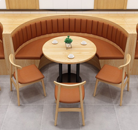 Chaise de table de restaurant occidental Combinaison de nouilles Barbecue Snack Burger Teahouse Booth Sofa pour villa et salle à manger Matériau en bois