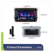 Podofo Android Car Stereo 4+64G 7'' Wireless CarPlay/Android Auto for VW/PASSAT/Seat/SKODA/POLO/FABIA/GOLF 5/6 GPS Autoradio OEM