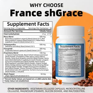 Nuevo Suplemento de Maca con Tongkat Ali y Ginseng, Ayuda a Aliviar el Estrés, Cápsulas de Raíz de Maca y Ashwagandha para Adultos - Product Image 3