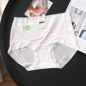 Culottes sans couture ultra-fines en soie glacée, confortables et respirantes, à rayures tricotées, grandes tailles, vente en gros, direct usine - Product Image 5