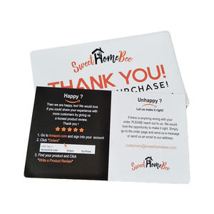 Logotipo personalizado <span class=keywords><strong>de</strong></span> alta calidad Tarjeta <span class=keywords><strong>de</strong></span> visita impresa a todo color Varias formas Tarjetas <span class=keywords><strong>de</strong></span> felicitación 'Gracias' con comentarios positivos - Product Image 3