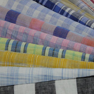 European Flax 100% French Linen Fabric for Clothing <strong>Shiting</strong> YARN DYE LINEN CHECK - Product Image 5