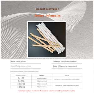 Pajitas de Papel Kraft Desechables Ecológicas, Pajitas Biodegradables para Bebidas de Té de Burbujas, Pajitas para Jugos Envasadas Individualmente - Product Image 4