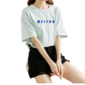 Bán Buôn Chất Lượng Tùy Chỉnh In Baggy Áo Sơ Mi Phụ Nữ Đồng Bằng Vòng Cổ Cộng Với Kích Thước 100 Phần trăm Cotton Đồng Bằng Áo Thun Camisas De Mujer - Product Image 3