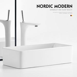 Vente chaude <span class=keywords><strong>Blanc</strong></span> Rectangle Céramique Art Lavabo Lavabo Lavabo <span class=keywords><strong>Blanco</strong></span> Lavabos De Comptoir De Salle De Bains Personnalisés - Product Image 6