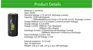 <span class=keywords><strong>Soshine</strong></span> NCR 32650 7500mAh 15A 3.7V Có Thể Sạc Lại Phẳng Pin Hàng Đầu - Product Image 5