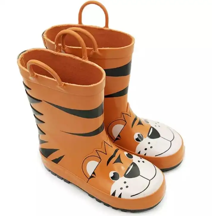 Venta al por mayor los niños Animal Botas de lluvia de goma impermeable zapatos de lujo botas