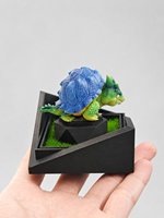Figura de Tortuga Impresa en 3D a Todo Color con Caja de Exhibición y Base de Hierba, Estatua de Animal Realista, Adorno de Escritorio al por Mayor para Regalo