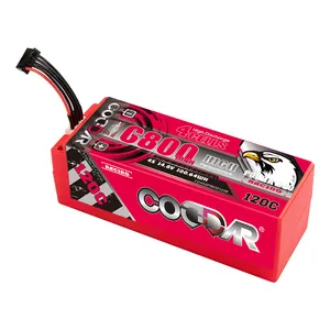 CODDAR LiPo baterai 4S 6800MAH 14.8V 120C casing keras 5mm paket peluru 1/10 skala 1/8 model hobi RC Mobil Off Load dan On Load
