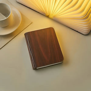 Lampe pliable magnétique en bois, trois couleurs, créative, ambiance chambre à coucher, anniversaire, lampe de chevet sans fil, USB - Product Image 5