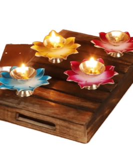 Lámpara de aceite de cristal con forma de loto, decoración de escritorio Art Deco para aromaterapia, adorno para el hogar, boda, Navidad - Product Image 1