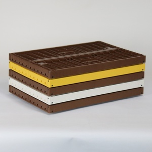 Large Heavy-Duty Foldable Plastic <strong>Mesh</strong> <strong>Container</strong> with Lid Collapsible Storage Solution for Warehouse Logistics and Farm Use - Product Image 1