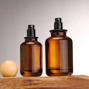 Flacon <span class=keywords><strong>de</strong></span> <span class=keywords><strong>parfum</strong></span> en verre ambré avec bouchon en forme <span class=keywords><strong>de</strong></span> boule imitation bois - Protection UV, flacon pulvérisateur <span class=keywords><strong>vide</strong></span> rechargeable pour emballage <span class=keywords><strong>de</strong></span> <span class=keywords><strong>parfum</strong></span> - Product Image 5