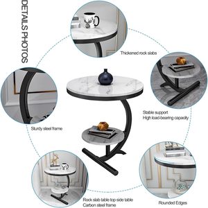 Light Luxury Modern Accent <b>Table</b> Elegant Side <b>Table</b> for Dining Living Room Balcony or Side Cabinet Coffee <b>Table</b> Set - Product Image 3