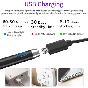 Lápiz Óptico Universal Recargable de Punta Fina de 1.<span class=keywords><strong>5</strong></span> mm, Compatible con <span class=keywords><strong>Xiaomi</strong></span> <span class=keywords><strong>Pad</strong></span> <span class=keywords><strong>5</strong></span> Pro 12.4, Lápiz de Dibujo para Pantalla - Product Image 2