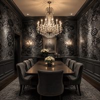 Wallpaper PVC 3D Motif Damask Beralur, Perekat Sendiri, Kedap Suara untuk Kamar Tidur dan Dekorasi Dinding Latar TV Hotel