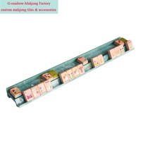 Support de Mahjong en Acrylique Marbré Vert de Luxe pour 160 Tuiles, avec Aimants Puissants, Support et Poussoir en Agate Vert Personnalisé, Ensemble de 4