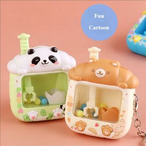 Cute Cartoon Claw Machine Keychains Mini Interactive Toy <b>Key</b> <b>Rings</b> Bag Charms Creative Fun Accessories for Kids Adults Gifts - Product Image 3