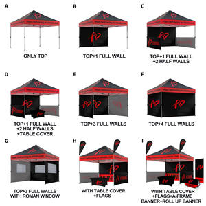 Carpa de 10x10 con Estructura de Aleación de Aluminio Comercial para Exteriores, Carpa Plegable Resistente a la Grasa para Exposiciones de Equipos de Barbacoa al Aire Libre - Product Image 2