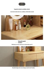 <span class=keywords><strong>Coiffeuse</strong></span> moderne simple pour chambre Table de chevet intégrée Armoire de rangement Ambiance Lumière Maquillage Vanités Panneau de bois Salle de bain - Product Image 4