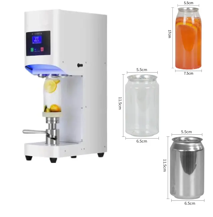 Máquina selladora Manual de latas de azúcar de aluminio y plástico, máquina de llenado y costura de botellas de zumo, puede cubrir el sellado automático de latas de lata