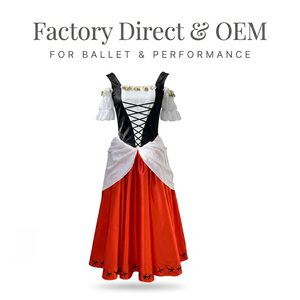 Traje de Ballet Profesional Coppelia Swanilda, Tutú Largo Romántico Estilo Gitano Esmeralda para Bailarinas - Product Image 1