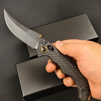 Couteau pliant en fibre de carbone S90V, quincaillerie en cuivre, couteau de poche EDC robuste, camping en plein air, survie