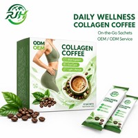 Café au collagène ODM OEM 3 en 1 pour la perte de poids, le soin intestinal et la santé de la peau, café instantané, 10 sachets, boisson pour un style de vie sain