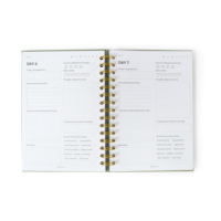 Planificateur quotidien et hebdomadaire personnalisé en tissu de lin A5, papier offset, carnet de notes de bureau et scolaire, planificateur hebdomadaire et mensuel, journal d'objectifs