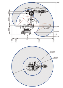 Brazo Robótico Articulado de 6 Ejes SR500A-500/2.52 con PLC y Caja de Cambios, Carga Útil de 500 kg, Alcance de 2525 mm para Pintura/Paletización/Soldadura/Estampado - Product Image 1